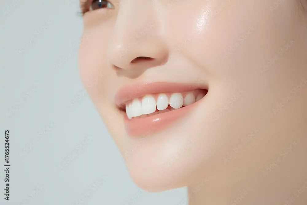 笑顔の女性の口元